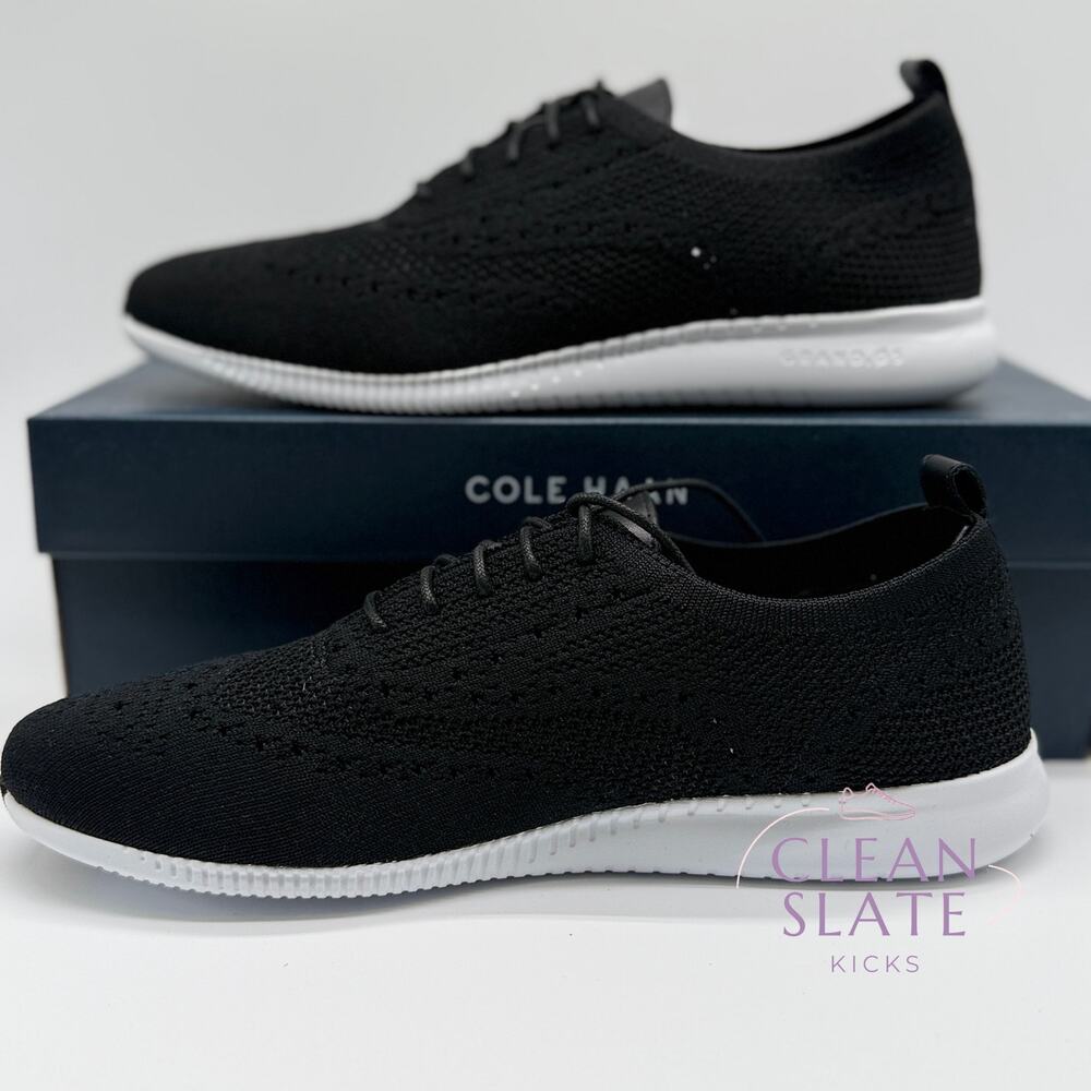 Cole Haan 2 Zerogrand Stitchlite Oxford Black Knit/White Women's 10 NIB